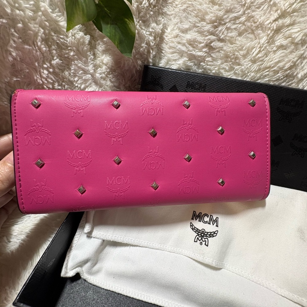 MCM Fuchsia Studded Wallet - Picture 6 of 6
